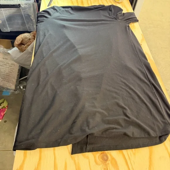 Zenana Premium Black Open Front Cardigan Womens Medium Duster Pocket - Picture 7 of 7